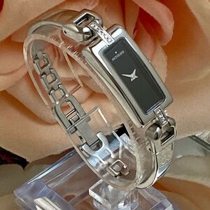 Authentic Movado Swiss Made Diamond Accented Stainless Bracelet Watch